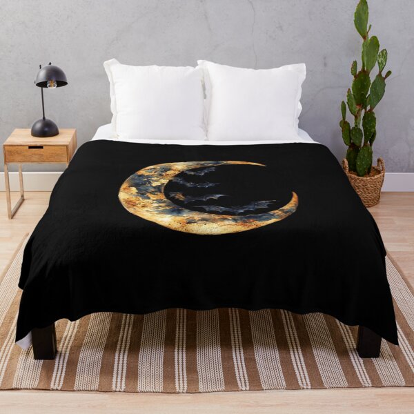 Item preview, Bats Flying Around Crescent Moon designed and sold by foundthenat.
