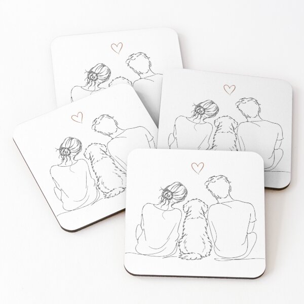 Item preview, Minimalist Line Art Couple and Dog designed and sold by Snurly.