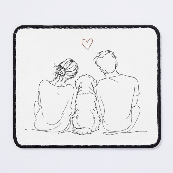 Item preview, Minimalist Line Art Couple and Dog designed and sold by Snurly.