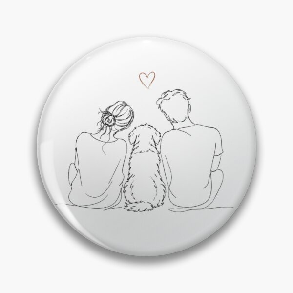 Item preview, Minimalist Line Art Couple and Dog designed and sold by Snurly.