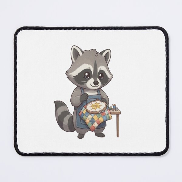 Item preview, Cute Raccoon Embroidery Quilting Craft designed and sold by Ella_Sketch.
