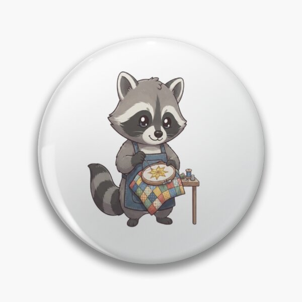 Item preview, Cute Raccoon Embroidery Quilting Craft designed and sold by Ella_Sketch.