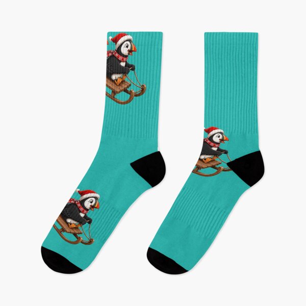Item preview, Puffins on Sled designed and sold by Konvero.
