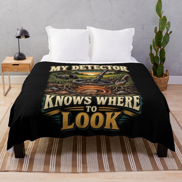 Item preview, My Detector Knows Where To Look Vintage Metal Detecting Shirt designed and sold by Gustavo Navarro.