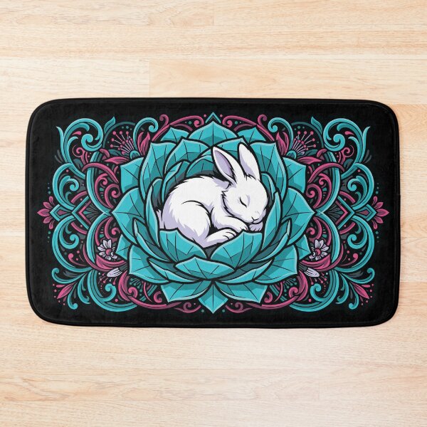 Item preview, Cute Sleeping Bunny Lotus Flower Vector Graphic Art designed and sold by ZUMERI.