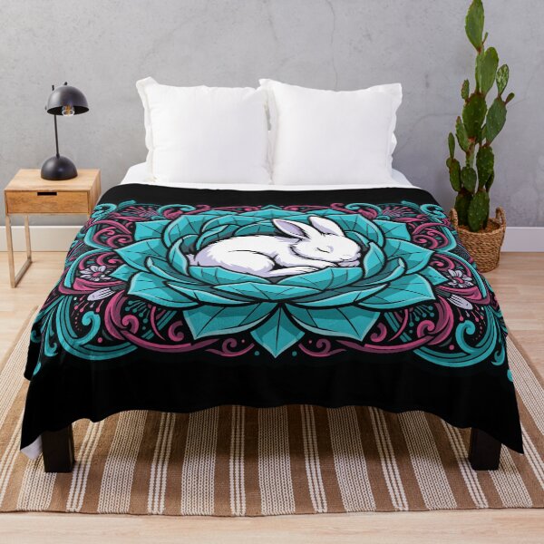 Item preview, Cute Sleeping Bunny Lotus Flower Vector Graphic Art designed and sold by ZUMERI.