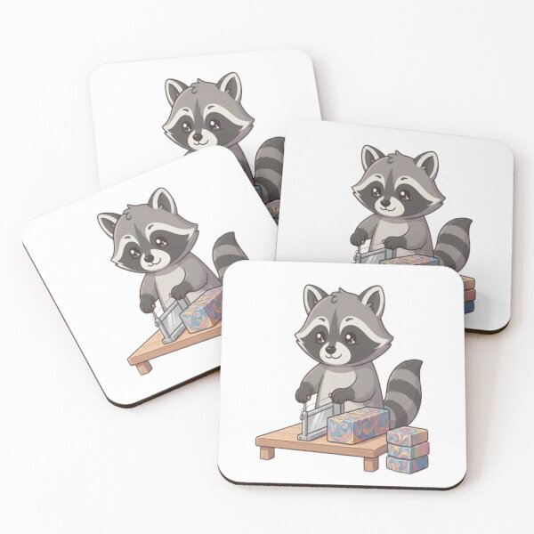 Item preview, Cute Raccoon Making Homemade Soap designed and sold by Ella_Sketch.