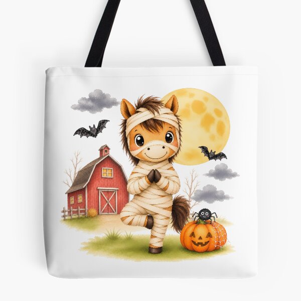 Item preview, Halloween Tree Pose Mummy Horse designed and sold by YogiAnimalArt.