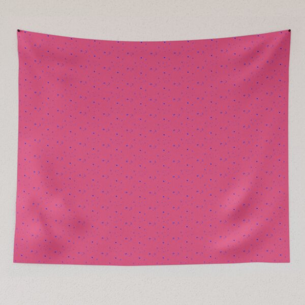 Item preview, Scattered Blossoms Doodle – Royal blue on Pink designed and sold by NylaInnerBloom.
