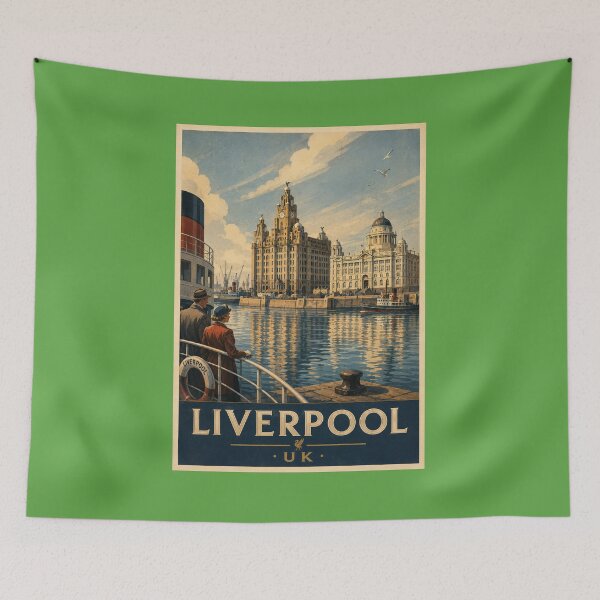 Item preview, Liverpool Travel Poster Vintage Retro Art designed and sold by windmildesigner.