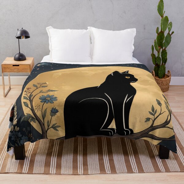 Item preview,  Mystical Black Cat on Crescent Moon – Witchy Aesthetic  designed and sold by PurrfectHome.