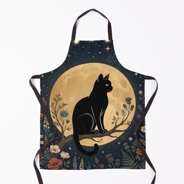 Item preview, Mystical Black Cat on Crescent Moon – Witchy Aesthetic designed and sold by PurrfectHome.