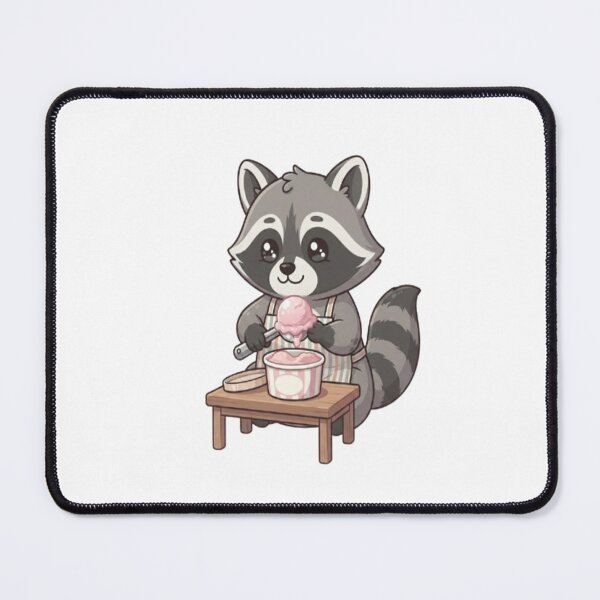 Item preview, Cute Raccoon Scooping Ice Cream designed and sold by Ella_Sketch.