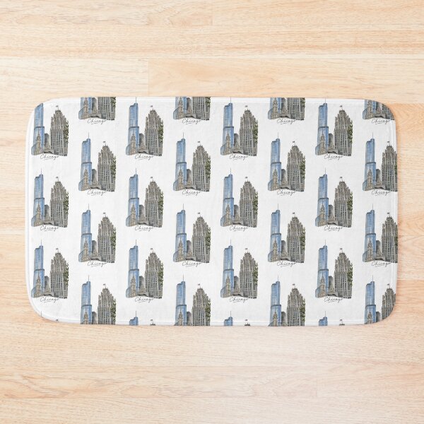 Item preview, Chicago Skyline Watercolor Illustration | Trump Tower, Tribune & Wrigley designed and sold by iCreationz.