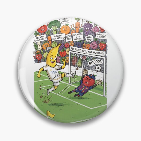 Item preview, Real Madrid Fruit Goal El Clasico Cartoon designed and sold by annaarthk.