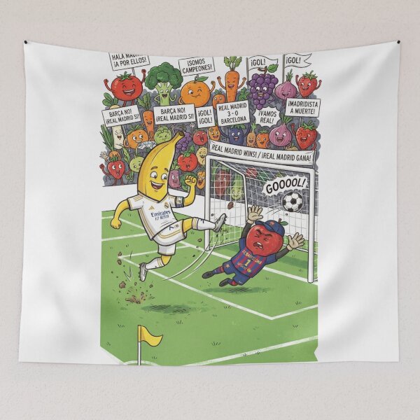Item preview, Real Madrid Fruit Goal El Clasico Cartoon designed and sold by annaarthk.