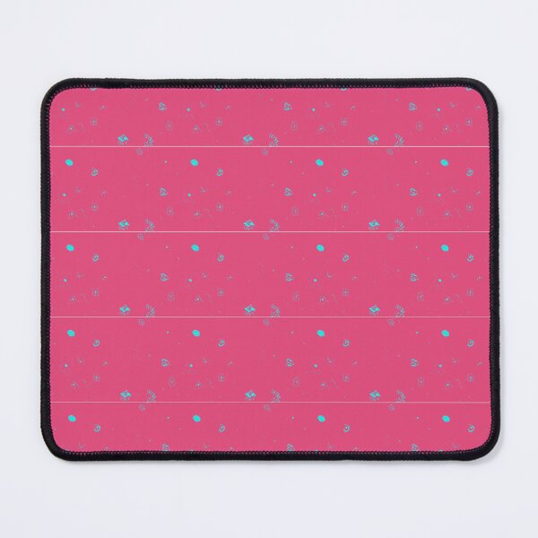 Item preview, Scattered Blossoms Doodle – Cyan on pink designed and sold by NylaInnerBloom.