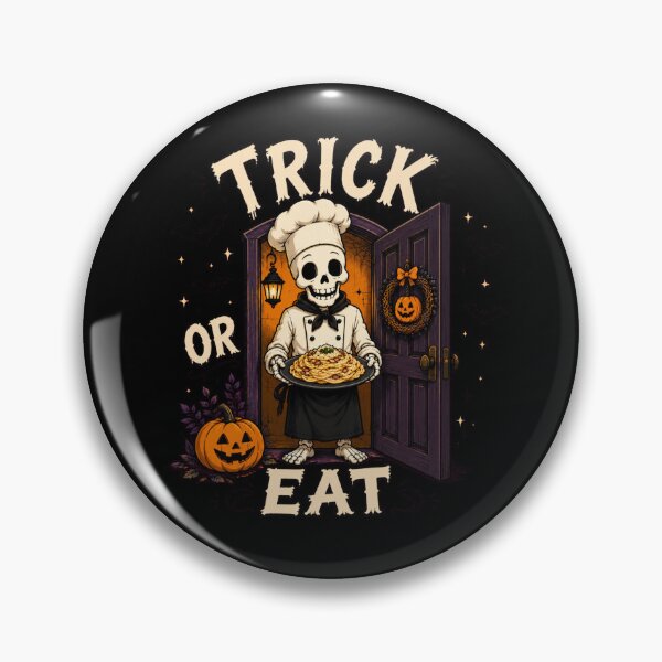 Item preview, Trick or Eat Skeleton cook designed and sold by Konvero.