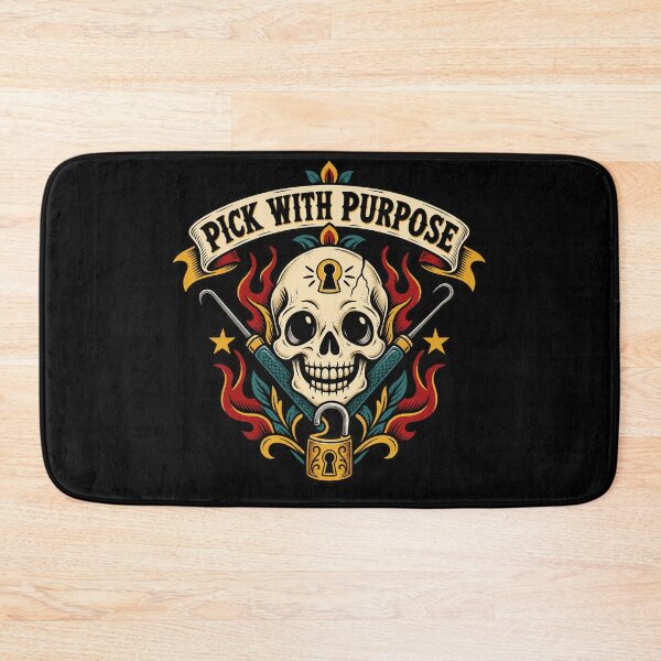 Item preview, Pick With Purpose - Tattoo Skull Locksport Emblem designed and sold by PWD-Design.