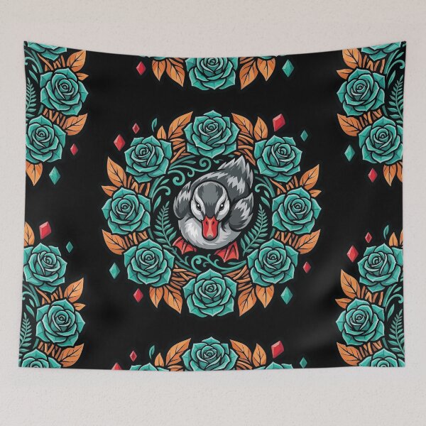 Item preview, Cute Duck Floral Rose Wreath Vector Graphic Art designed and sold by ZUMERI.