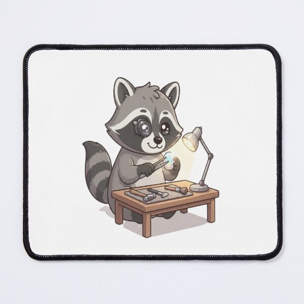 Item preview, Cute Raccoon Jeweler Examining Gemstone designed and sold by Ella_Sketch.