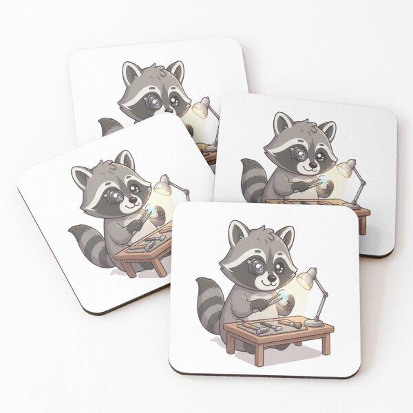 Item preview, Cute Raccoon Jeweler Examining Gemstone designed and sold by Ella_Sketch.