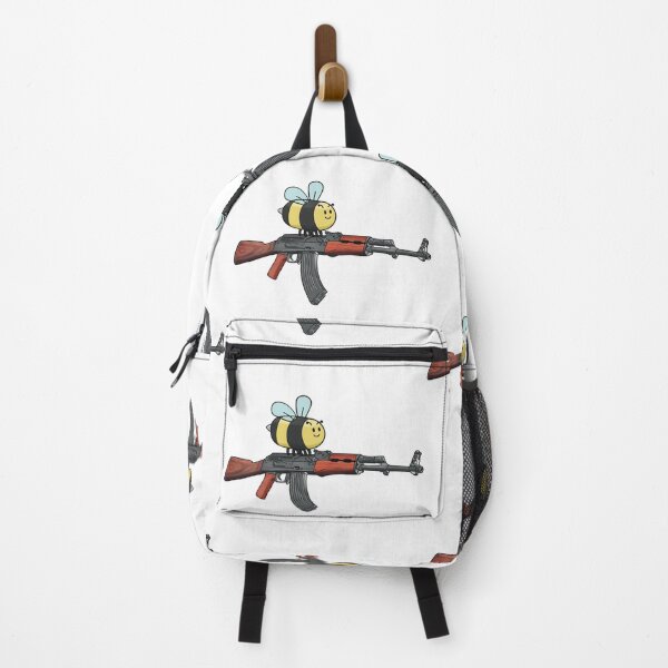 Item preview, Cute Cartoon Bumblebee Carrying AK47 Assault Rifle Art designed and sold by The Soapiest Goat.