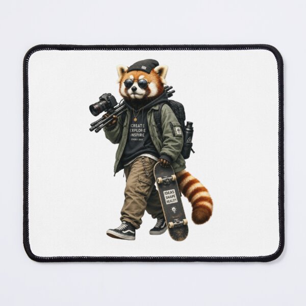 Item preview, Cool Red Panda Skateboarder and Photographer designed and sold by Snurly.