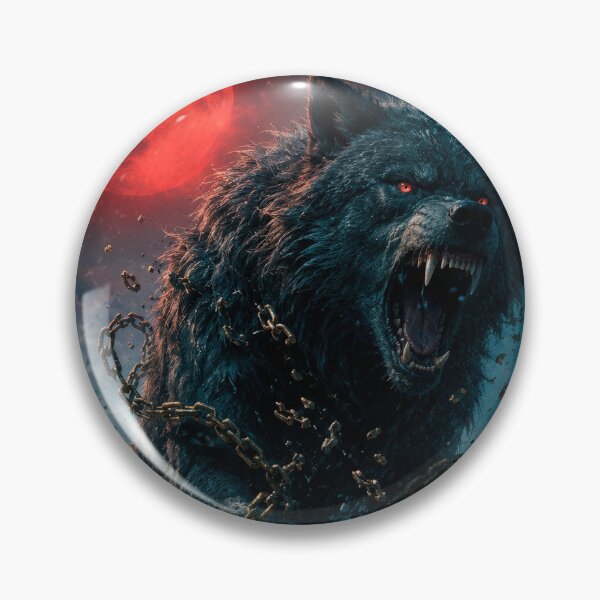 Item preview, Fenrir Breaking Chains Under Red Moon designed and sold by MarlicShop.