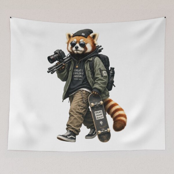 Item preview, Cool Red Panda Skateboarder and Photographer designed and sold by Snurly.