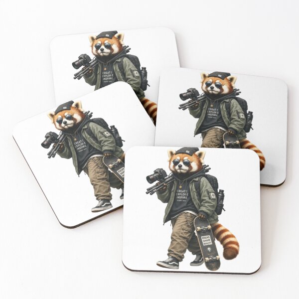 Item preview, Cool Red Panda Skateboarder and Photographer designed and sold by Snurly.