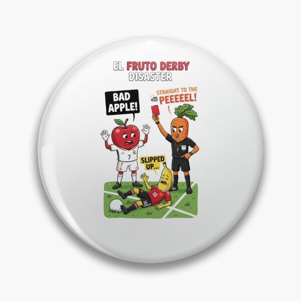 Item preview, El Fruto Derby Disaster Funny Soccer Cartoon designed and sold by annaarthk.