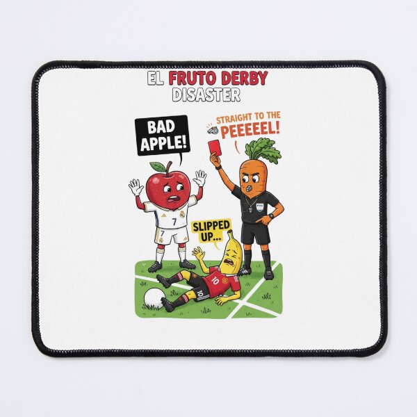 Item preview, El Fruto Derby Disaster Funny Soccer Cartoon designed and sold by annaarthk.