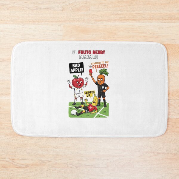 Item preview, El Fruto Derby Disaster Funny Soccer Cartoon designed and sold by annaarthk.