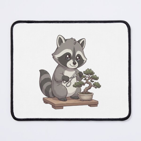Item preview, Cute Raccoon Trimming Bonsai Tree designed and sold by Ella_Sketch.