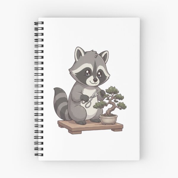 Item preview, Cute Raccoon Trimming Bonsai Tree designed and sold by Ella_Sketch.