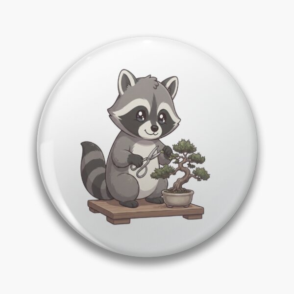 Item preview, Cute Raccoon Trimming Bonsai Tree designed and sold by Ella_Sketch.