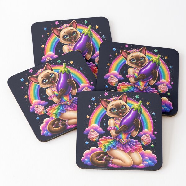 Item preview, Rainbow Siamese Cat and Giant Eggplant designed and sold by Victor Shadehorn.