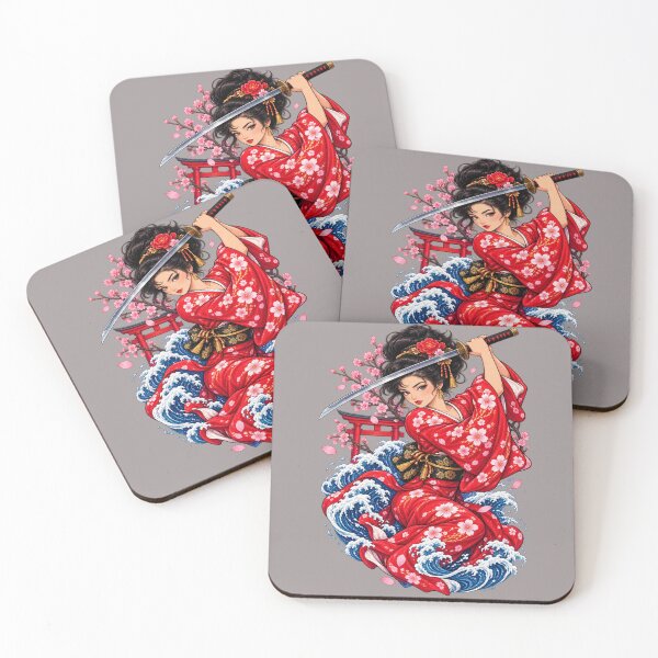 Item preview, Crimson Sakura Samurai – Japanese Warrior Woman designed and sold by Ghostwave Atelier.