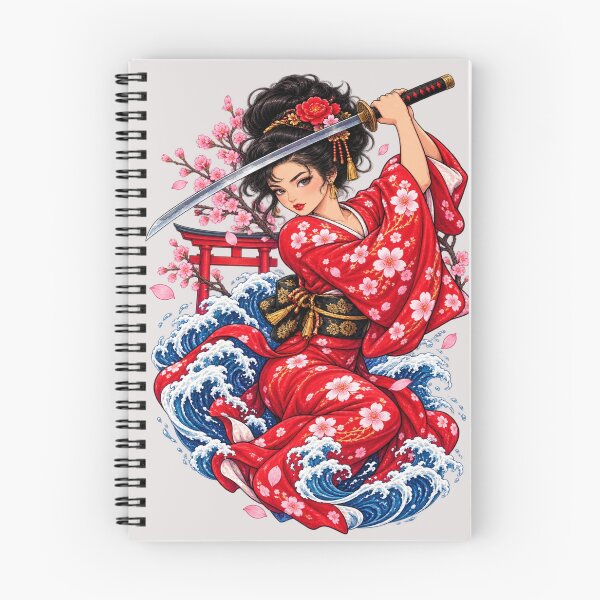 Item preview, Crimson Sakura Samurai – Japanese Warrior Woman designed and sold by Ghostwave Atelier.