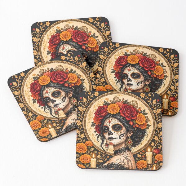 Item preview, Elegant Mexican Day of the Dead Poster Sticker designed and sold by DoveArtDesigns.