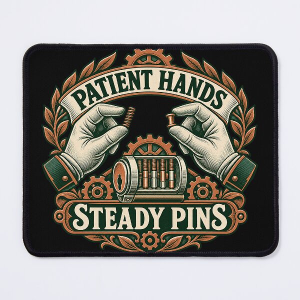 Item preview, Patient Hands Steady Pins - Vintage Locksport Emblem designed and sold by PWD-Design.