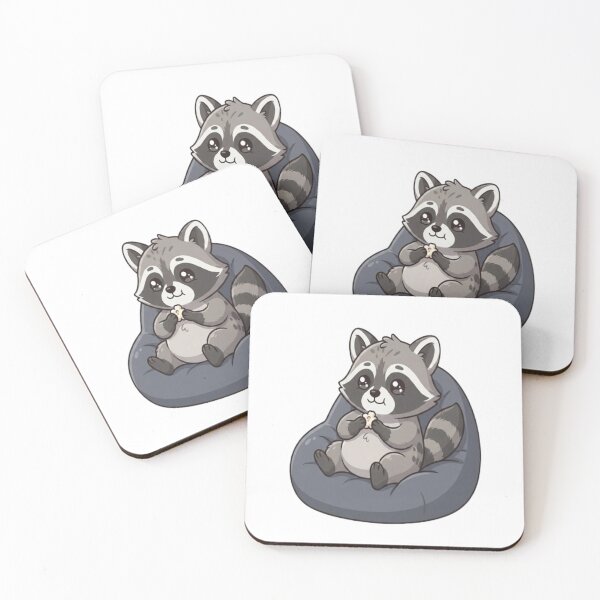 Item preview, Cute Raccoon Eating Popcorn Beanbag designed and sold by Ella_Sketch.