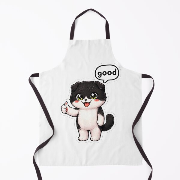 Item preview, Good Job Cute Black and White Cat Thumbs Up designed and sold by MakeLifeFun.