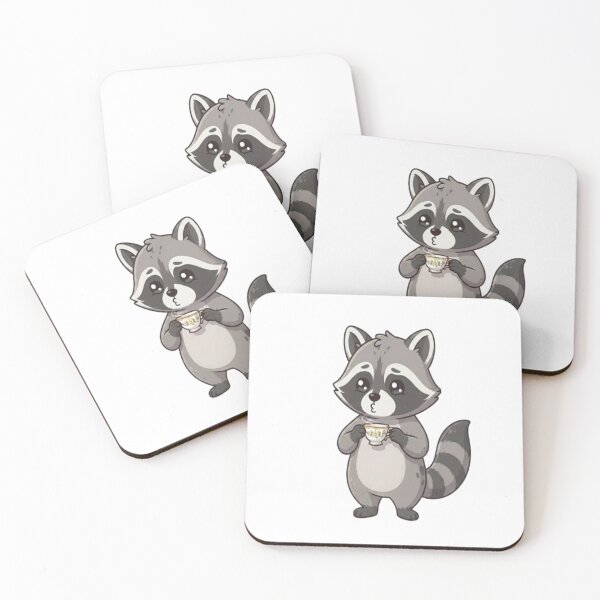 Item preview, Cute Raccoon Drinking Hot Tea designed and sold by Ella_Sketch.