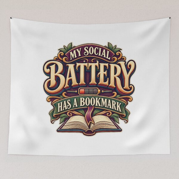 Item preview, My Social Battery Has a Bookmark designed and sold by FZ Designs.