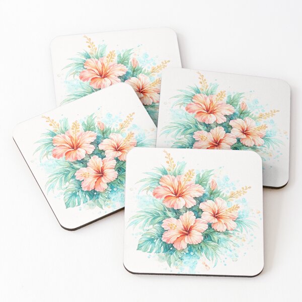 Item preview, Tropical Tide Hibiscus Bouquet | Watercolor Tropical Floral Art | Botanical Flower Illustration designed and sold by IamNolmo.