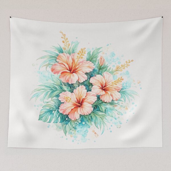 Item preview, Tropical Tide Hibiscus Bouquet | Watercolor Tropical Floral Art | Botanical Flower Illustration designed and sold by IamNolmo.
