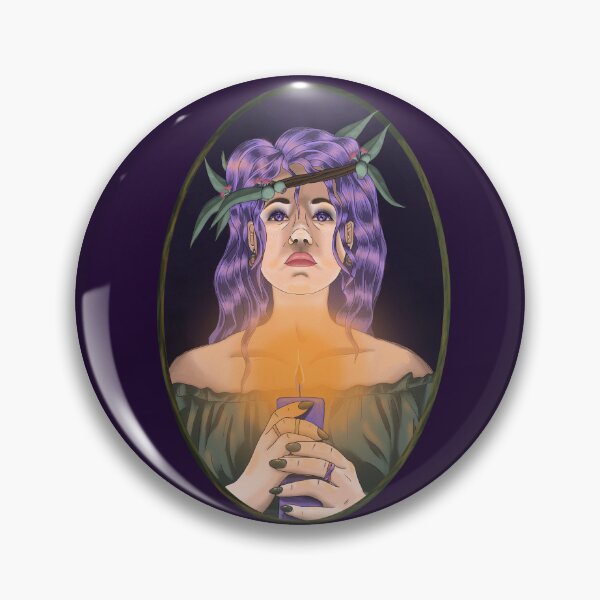Item preview, Yule Witch with Purple Candle – Australian Botanical Witch designed and sold by TheMossAndMermaid.