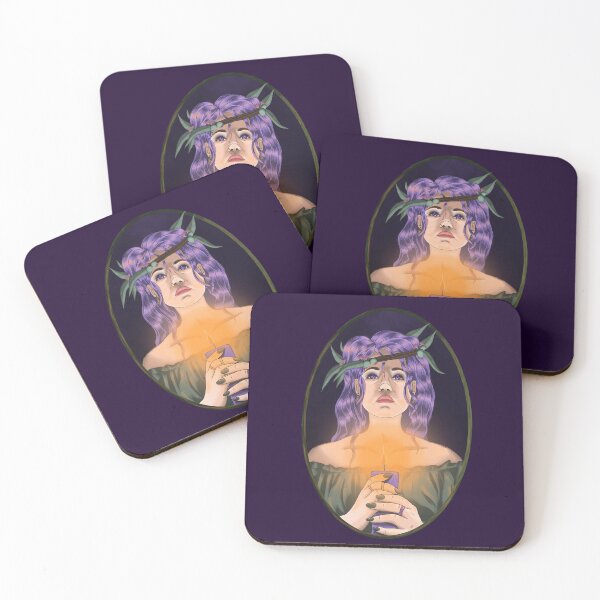 Item preview, Yule Witch with Purple Candle – Australian Botanical Witch designed and sold by TheMossAndMermaid.